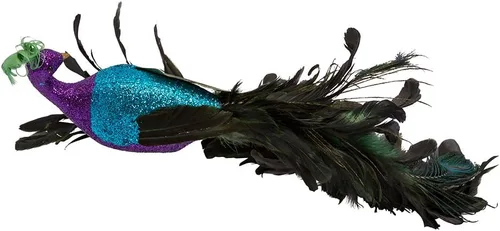 Vista 6 de Kurt Adler - Pavo real grande de plumas moradas y azules, multicolor, 26 pulgadas