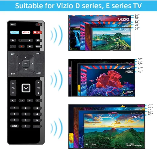 Vista 3 de Reemplazo de control remoto UNOCAR para Vizio Smart TV Remote XRT-122 y Vizio Smart TV 4K UHD HDR HDTV SmartCast Internet D E Series LED LCD 24 28