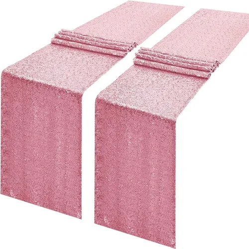 Vista 13 de Poise3EHome Camino de mesa de lentejuelas doradas, manteles de mesa brillantes para baby shower, fiesta, boda, decoración de mesa de pastel