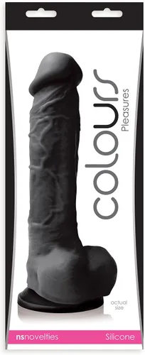Vista 2 de Colours Pleasures - Consolador de silicona para dong, negro, 8 pulgadas