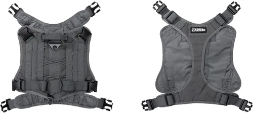 Vista 4 de EXCELLENT ELITE SPANKER Arnés táctico para perro, arnés militar para perro de trabajo, chaleco de entrenamiento ajustable Molle Patrol K9, arnés gris