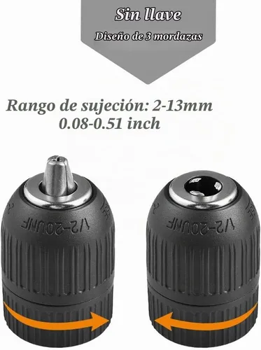 Vista 3 de Mesee Adaptador de portabrocas sin llave de capacidad de 0.079-0.512 in, herramienta de conversión de cambio rápido de impacto de rosca de montaje