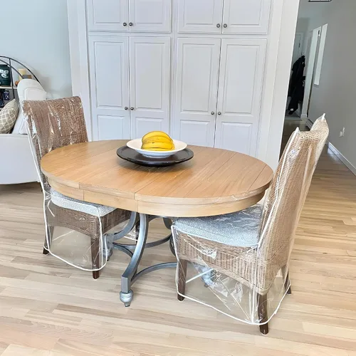 Vista 8 de Evelots Funda para silla de comedor/cocina, 2 unidades, vinilo de PVC transparente resistente, sin polvo, derrames, pelo de mascotas, garras