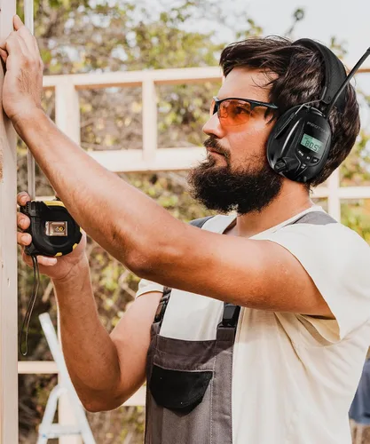 Vista 2 de Digital AM FM Radio Hearing Protection Earmuff for Adult, 30dB SNR for Mowing, Construction, Chainsaw, Snowblowing