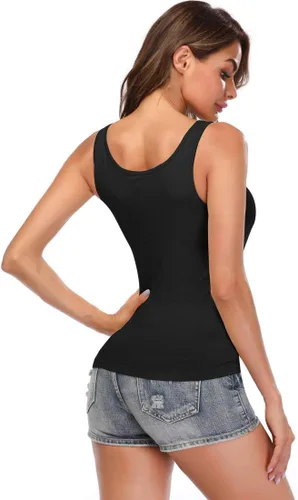 Vista 6 de Camisolas para mujer con brasier integrado, camiseta básica de yoga, camiseta sin mangas acolchada (S-3XL)