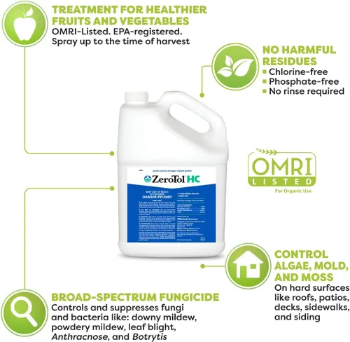 Vista 2 de BioSafe Systems ZeroTol HC, algicida de amplio espectro, bactericida y fungicida, ácido peroxiacético, mata el moho, individual 6200-1, 1 galón
