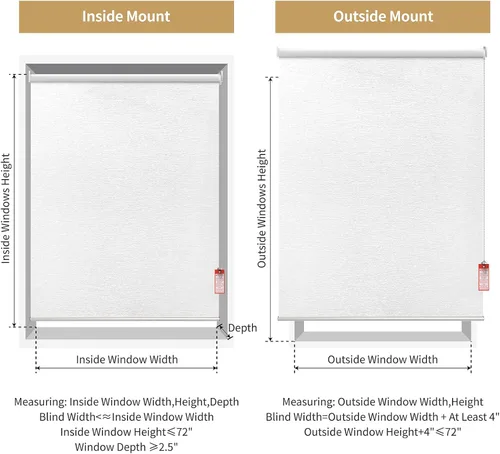 Vista 3 de ALLBRIGHT Persianas enrollables para ventanas, 100 % opacas, tela de protección UV, persianas con jacquard a rayas, persianas enrollables