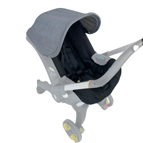 Vista 10 de Kits de cambio de cojín de asiento, ropa, sombrilla, toldo para cochecito compatible con asiento de automóvil y cochecito Doona (negro)