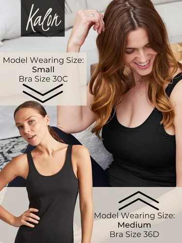 Vista 2 de Kalon Paquete de 4 camisetas sin mangas para mujer con diseño moderno y pechugona