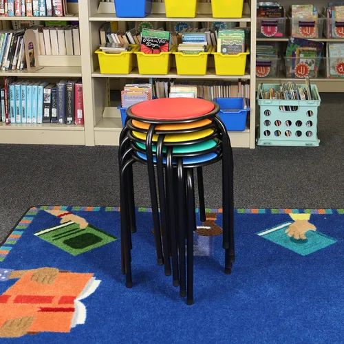 Vista 2 de Pearington Taburete acolchado multiusos para aula y hogar para niños, multicolor