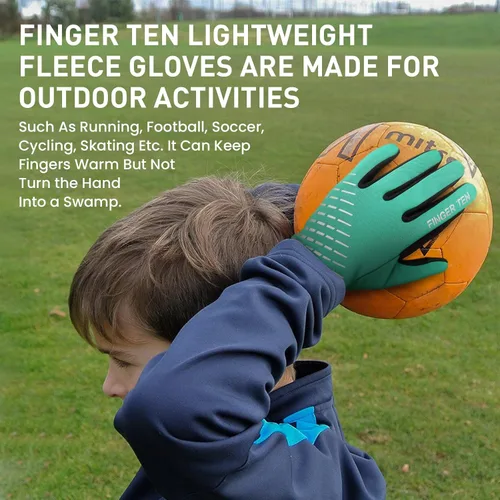 Vista 5 de FINGER TEN Guantes de invierno para pantalla táctil para niños y niñas, guantes térmicos para clima frío, guantes ligeros y cálidos para pantalla