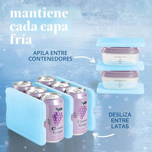 Vista 9 de Cool Coolers by Fit & Fresh XL Slim Ice Packs, Quick Freeze Reusable Ice Packs for Lunch Boxes & Coolers, Long-Lasting, Space Saving Cooler Ice Packs