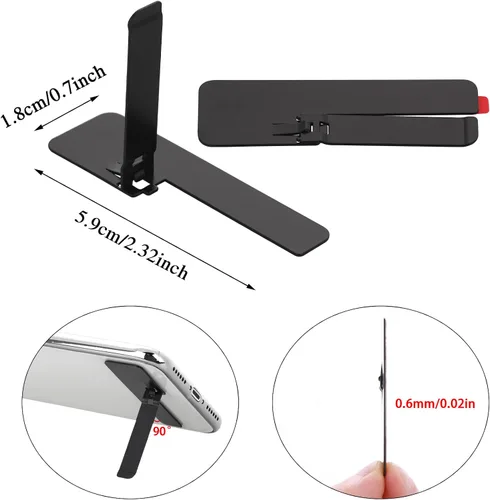 Vista 7 de TIESOME 2 piezas de soporte invisible ultrafino, soporte de colocación vertical y horizontal ajustable, funda de metal compatible con cualquier
