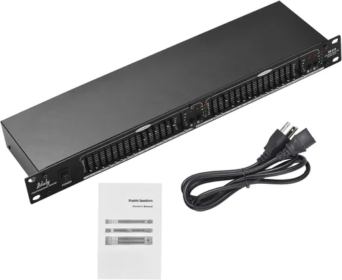 Vista 3 de Audio Ecualizador EQ-215 - Ecualizador dual de 15 bandas de 1U, montaje en rack, ecualizador gráfico estéreo de 2 canales, ecualizador estéreo
