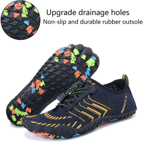 Vista 5 de MAYZERO Zapatos de agua para hombres y mujeres, zapatos de surf, playa, piscina, zapatos de punta ancha, senderismo, zapatos de agua, zapatillas