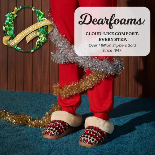 Vista 2 de Dearfoams Pantuflas de punto de chenilla Hannah para mujer