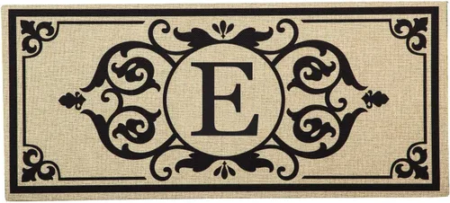 Vista 8 de Evergreen Flag Cambridge Monogram Letra A Burlap Sassafras Switch Mat 22" x 10
