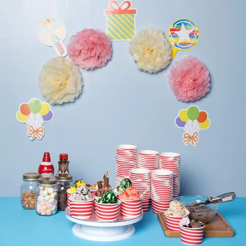 Vista 5 de Vasos de helado – Paquete de 100 tazas de helado para helado, tazas de postre de yogur congelado