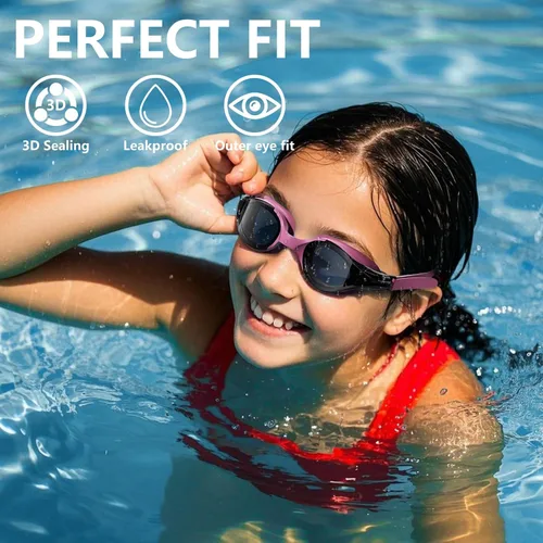 Vista 5 de 1 paquete de gafas de natación a prueba de fugas, antiniebla y UV, para adultos, hombres, mujeres y jóvenes