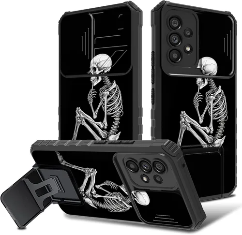 Vista 18 de Funda para Samsung Galaxy A53 5G con funda para cámara y soporte de soporte, resistente, a prueba de golpes, TPU funda protectora para Samsung Flor