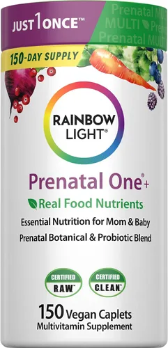Vista 7 de Rainbow Light - Vitaminas prenatales para mujeres, 30 comprimidos, nutrición esencial para mamá y bebé, nutrientes alimentarios reales, con hierro