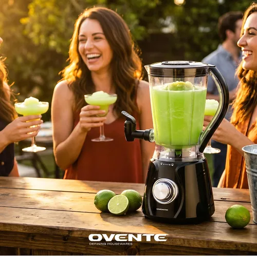 Vista 7 de OVENTE Máquina Margarita y máquina de bebidas congeladas con potencia de 350 W, dispensador de boquilla fácil, hoja de acero inoxidable, licuadora