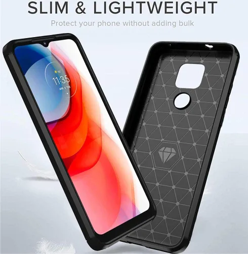 Vista 7 de Funda para Moto G Play 2021, funda para teléfono Motorola G Play 2021, resistente a los arañazos de fibra de carbono, absorción de golpes, suave
