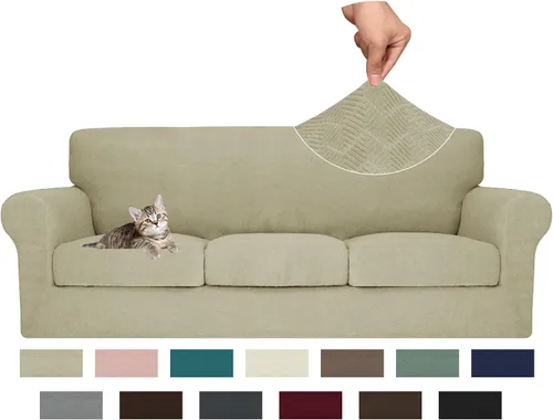 Vista 75 de MAXIJIN 2 piezas de fundas para silla con brazos, funda para silla de sofá para sala de estar, funda elástica para perros para una silla con 1 cojín