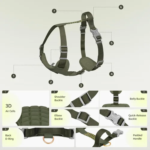 Vista 3 de Xlife Arnés para perros y gatos pequeños, arnés de chaleco ajustable sin tirones con hebilla de seguridad y anillo en D sin asfixia, fácil de poner