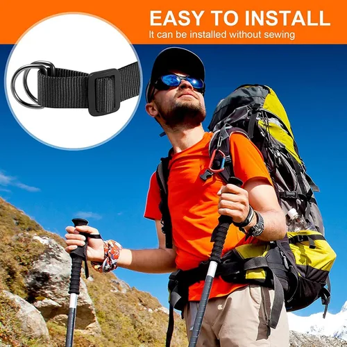 Vista 6 de 1 inch Buckle Strap Set with 10 Yards Webbing Side Release Plastic Buckle Negro