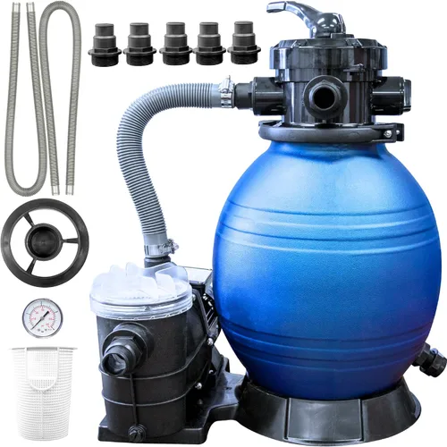 Vista 17 de SWIMLINE HYDROTOOLS Sistema completo de filtro de arena, tanque de 12 pulgadas, para piscinas sobre el suelo de hasta 8,000 galones, bomba de una