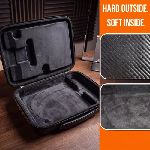 Vista 2 de Estuche de viaje compatible con Akai Professional MPC Sample, funda de transporte de piel EVA rígida con interior de terciopelo suave, protección