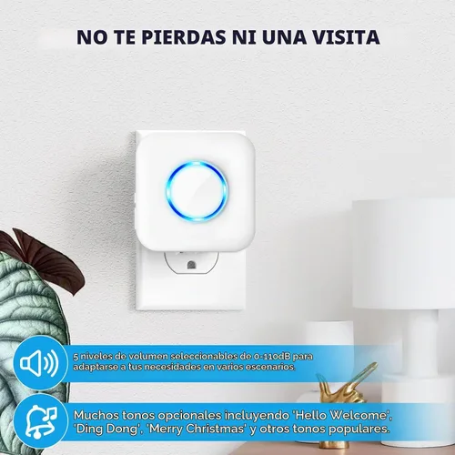 Vista 5 de Satisure Extensor de Timbre Inalámbrico con Receptor se Conecta al Timbre Cableado Existente Convirtiéndolo en Timbre de Puerta Inalámbrico