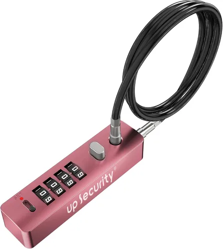 Vista 11 de Candado de cable de combinación de 4 dígitos para casco de bicicleta, scooter, motocicleta, antirrobo, cadena de cable de 11.8 pulgadas, bloqueo