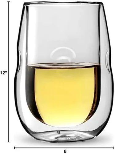 Vista 4 de Moderna Artisan Series - Copas de vino con aislamiento de doble pared, juego de 4 copas de vino y bebidas