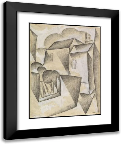 Vista 4 de ArtDirect Gris, Juan 20x24 Black Modern Framed Art Print Titled: Houses in Paris