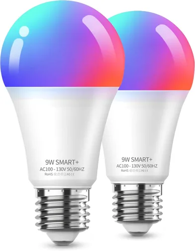 Vista 9 de Bombillas LED inteligentes Meliya, cambio de color regulable y temporización, WiFi y Bluetooth inteligentes, compatibles con Alexa y Google