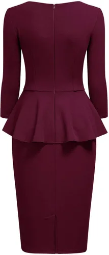 Vista 5 de Miusol - Vestido de mujer estilo retro con cuello cuadrado y volantes