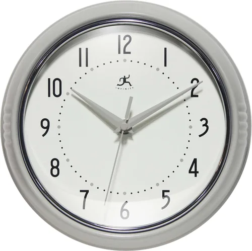 Vista 20 de Infinity Instruments Reloj de pared retro, reloj cuadrado de 9 pulgadas, silencioso sin tictac, moderno de mediados de siglo, reloj de cocina, reloj