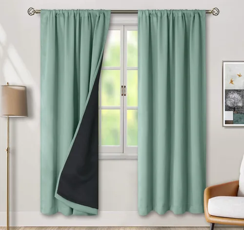 Vista 33 de BGment - Cortinas opacas para sala de estar de 63 pulgadas de largo, juego de 2 paneles, cortinas para oscurecer toda la habitación, cortinas