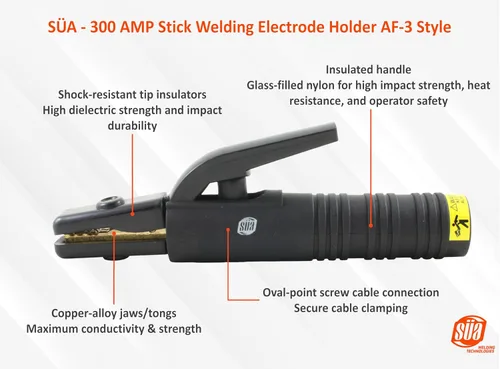 Vista 3 de SÜA - Conjunto de cables de soldadura de 200 amperios - Conector Dinse 35-70 - Cable de cobre 100% AWG # 2 (15 pies cada plomo)