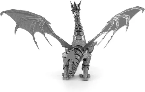 Vista 2 de Figura de dragón de plata Metal Earth IconX