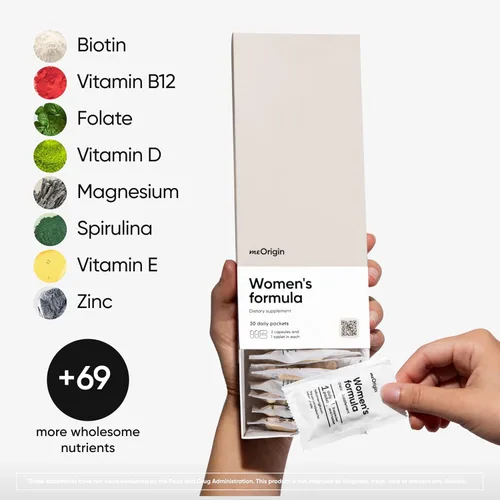 Vista 3 de Multivitamínico para mujeres, suplemento todo en uno complejo con vitamina B12, A, C, biotina, D, E, folato, magnesio - 77 nutrientes para la salud