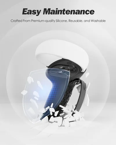 Vista 6 de SUPERUS Funda de agarre para controlador Oculus Quest 2, textura antideslizante, accesorios de realidad virtual compatibles con Meta Quest 2, funda