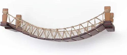 Vista 13 de CatastrophiCreations - Puente para gatos de 50 pulgadas montado en la pared, juguete para jugar y descansar, torre alternativa para mascotas