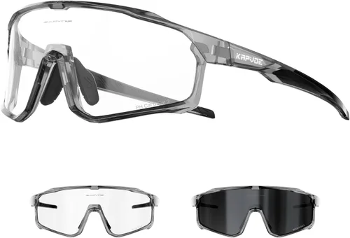 Vista 15 de KAPVOE Gafas de ciclismo fotocromáticas para hombres y mujeres, gafas de sol para bicicleta de montaña MTB, deportes, transición, triatlón, carrera