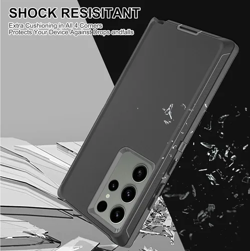 Vista 6 de Funda para Samsung Galaxy S23 Ultra, S23 Ultra con protector de pantalla de TPU flexible autorreparable [2 unidades], funda resistente 3 en 1