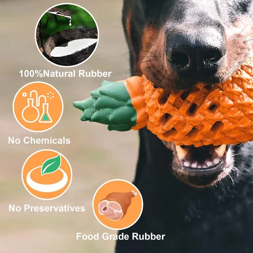 Vista 5 de Juguetes Pequeños para Perros - Piña, Juguetes Resistentes e Indestructibles para Perros Masticadores Agresivos