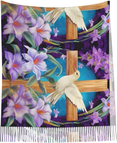 Vista 6 de VEIZKUO Borlas suaves bufandas chales envolventes bufandas ligeras, chales grandes y envolturas para vestidos de noche, decoración de fiesta