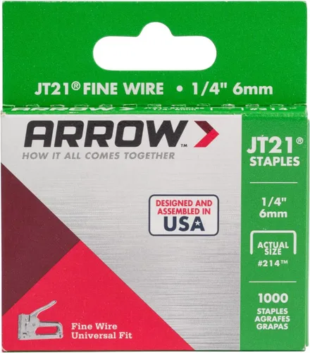 Vista 7 de Arrow 214 JT21 grapas de alambre delgado para pistolas y grapadoras de grapas, uso para tapicería, manualidades, reparaciones generales, longitud